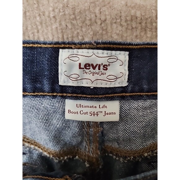 Levis 544 Ultimate Lift Bootcut Jeans womens 14 Blue Flap Pockets Cotton Stretch - Picture 5 of 7